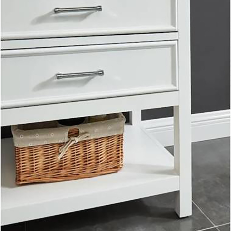 Modern simple White Furniture bathroom vanity 30 inch With Solid Wood 3 Drawers